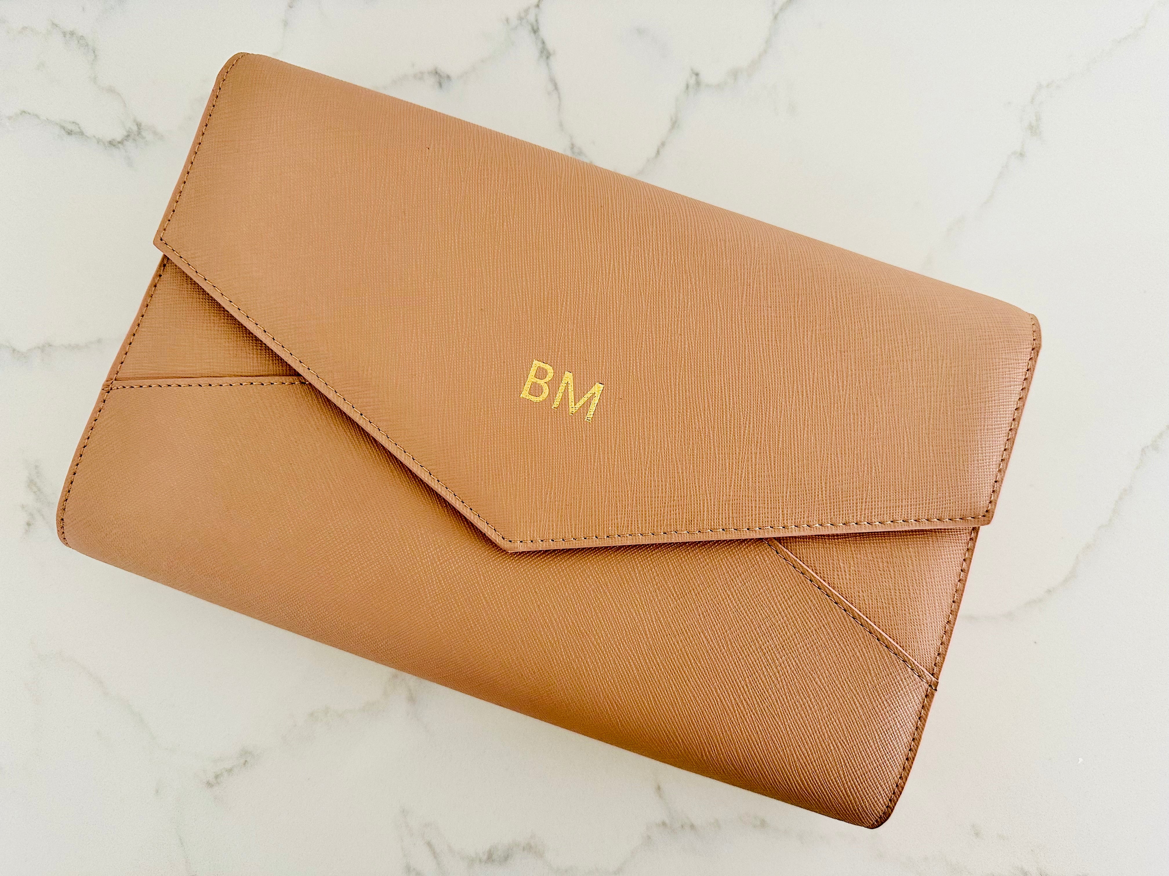 Tan Envelope Clutch