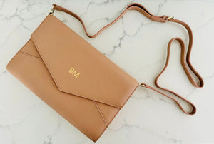 Tan Envelope Clutch