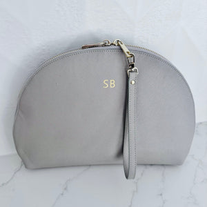 Grey Curve Clutch with Detachable Wrist Strap