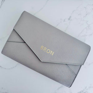 Grey Envelope Clutch