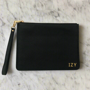 Black Pouch with Detachable Wrist Strap