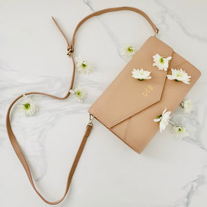 Tan Envelope Clutch